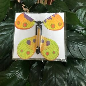 Butterfly Flying Twist and Let Go Fyleng for Book Card or Letter Insert Yellow